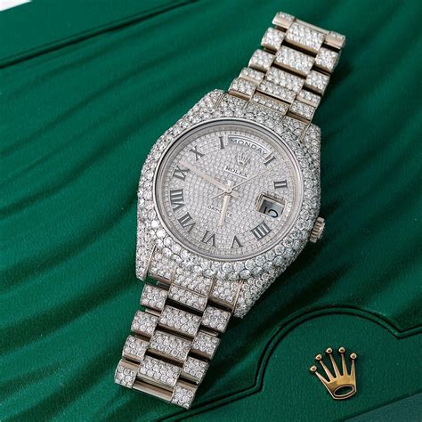 iced out rolex daydate 41|fully iced out rolex watch.